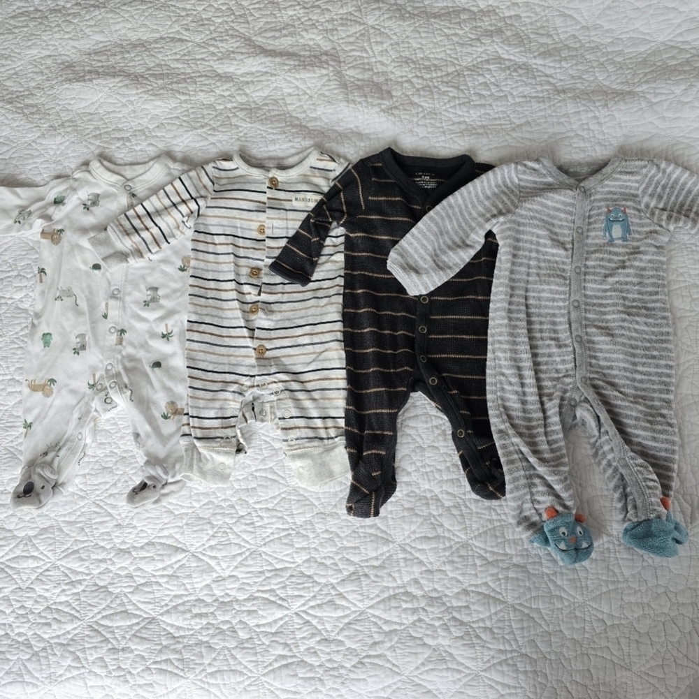 Carter's Baby Unisex Button Footed Sleeper Footies Pajamas 3 Months